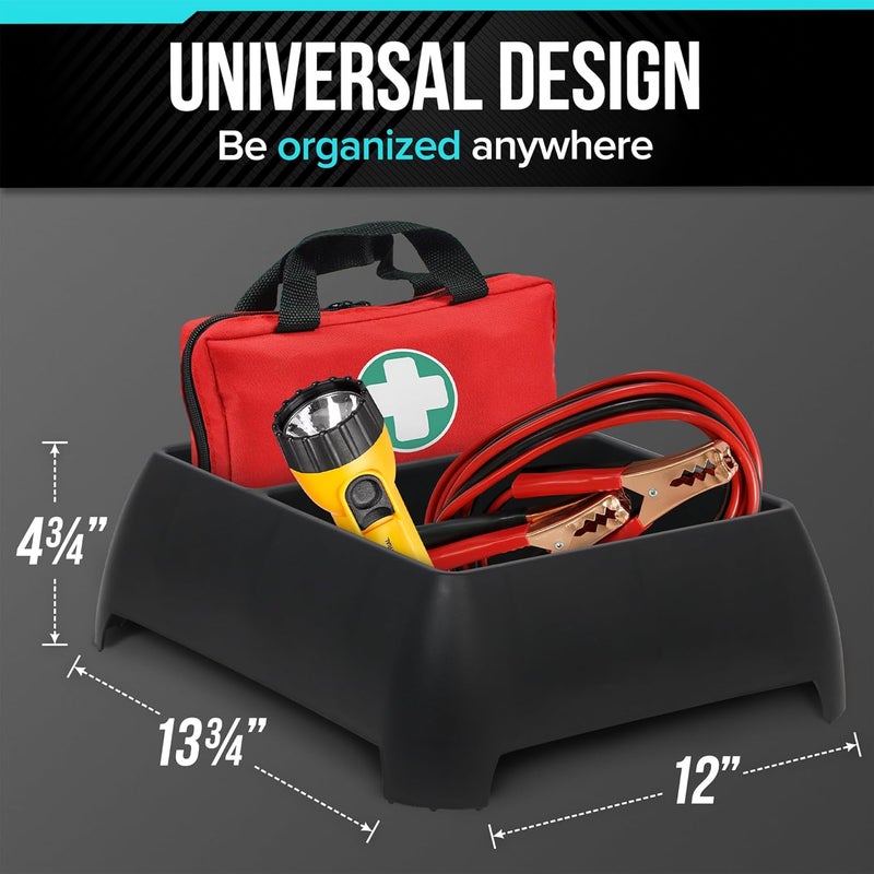 Moblorg Heavy Duty Storage Organizer for Vehicle Trunk, Garage, Under Sink Organizer, Recycled Plastic, Made in USA (Black) - Image 3